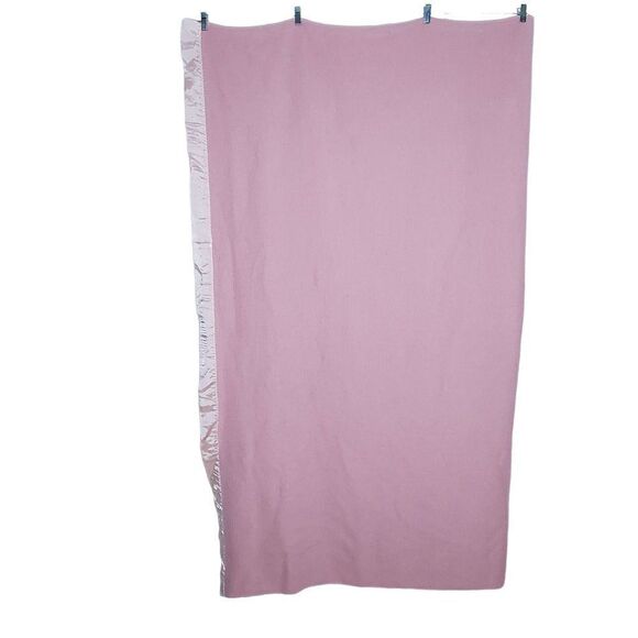 Vintage Waffle Weave Acrylic Blend Shiny Satin Trim Pink Blanket 70" X 84" - Picture 1 of 6